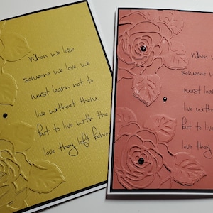 Handmade Sympathy Card. Bereavement. Grief. Loss of a Loved One. Thinking of You. Just Because. Encouragement. Tone onTone.