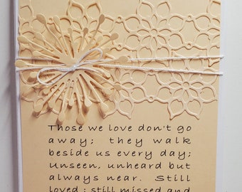 Hand Made Die Cut Sympathy Card.  Grief. Mourning a Loss. Bereavement. Thinking of You. Encouragement