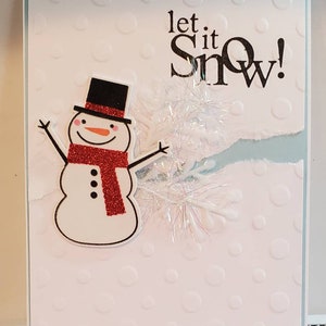 Handmade Christmas Card.  Holiday. Unisex. Snowman. Whimsical. Winter. For Her.  For Him. Friendship.  Just Because. Thinking of You.  Hello