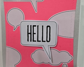 Handmade  Friendship Card. For Him.  For Her. Unisex.  Just Because. Thinking of You.  Hello. Bright