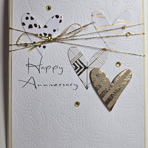 Handmade Anniversary Card. Congratulations. Wedding Anniversary. Greeting Card. Unisex. For Him. For Her.