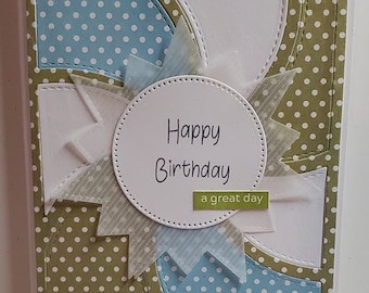 Birthday Card. Handmade Card.    Unisex.  For Her.  For Him.  Happy Birthday.