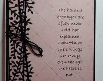 Handmade Sympathy Card. Bereavement. Grief. Loss of a Loved One. Thinking of You. Encouragement. Mourning. Unisex