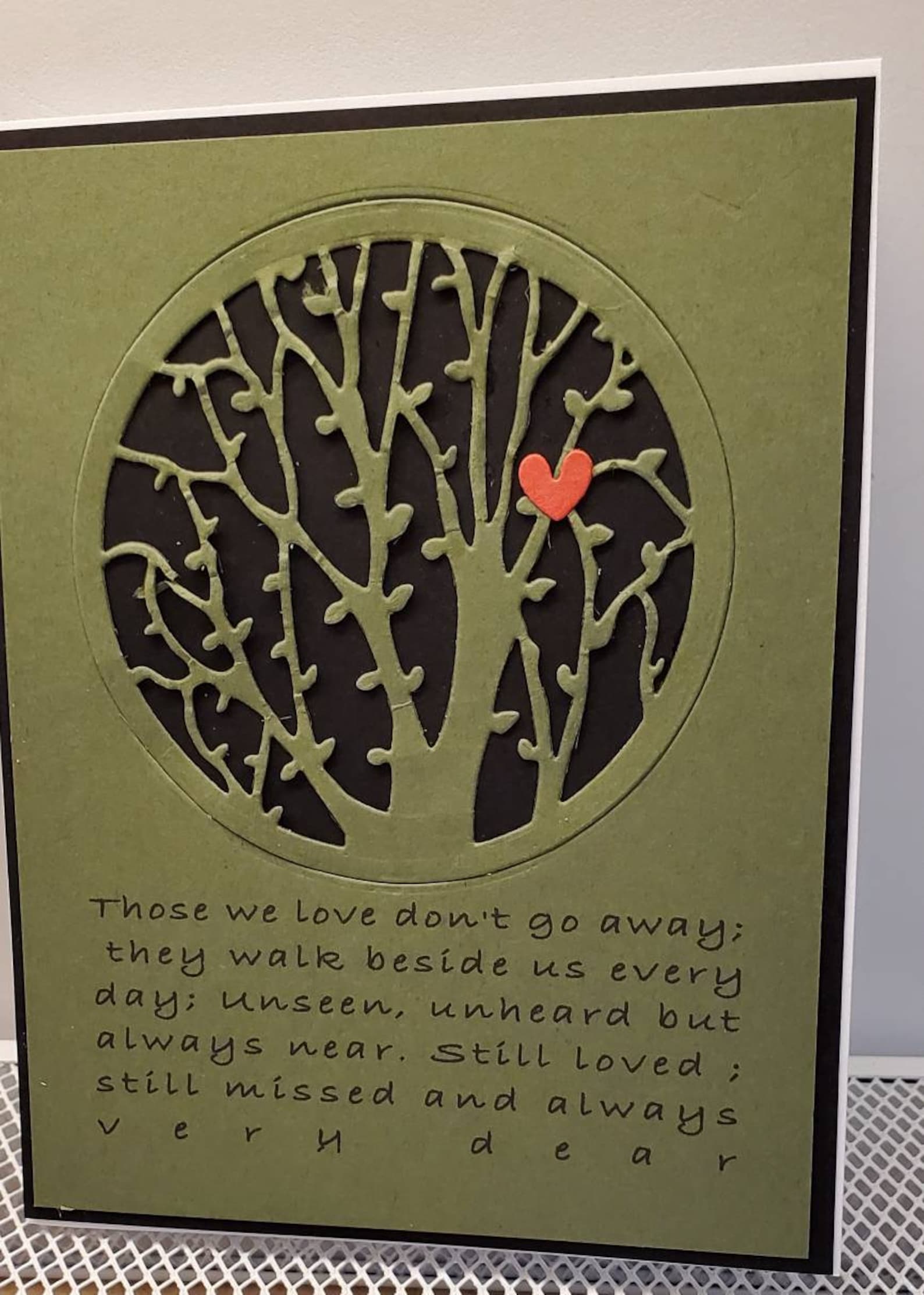 Hand Made Die Cut Sympathy Card. Grief. Mourning a Loss. Etsy