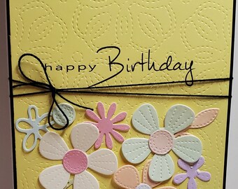 Birthday Card. Handmade Card.     For Her.  Feminine.  Floral.