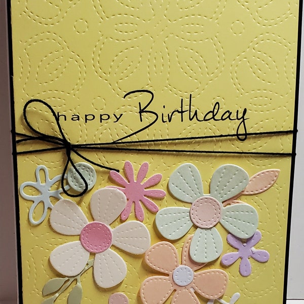 Birthday Card. Handmade Card.     For Her.  Feminine.  Floral.