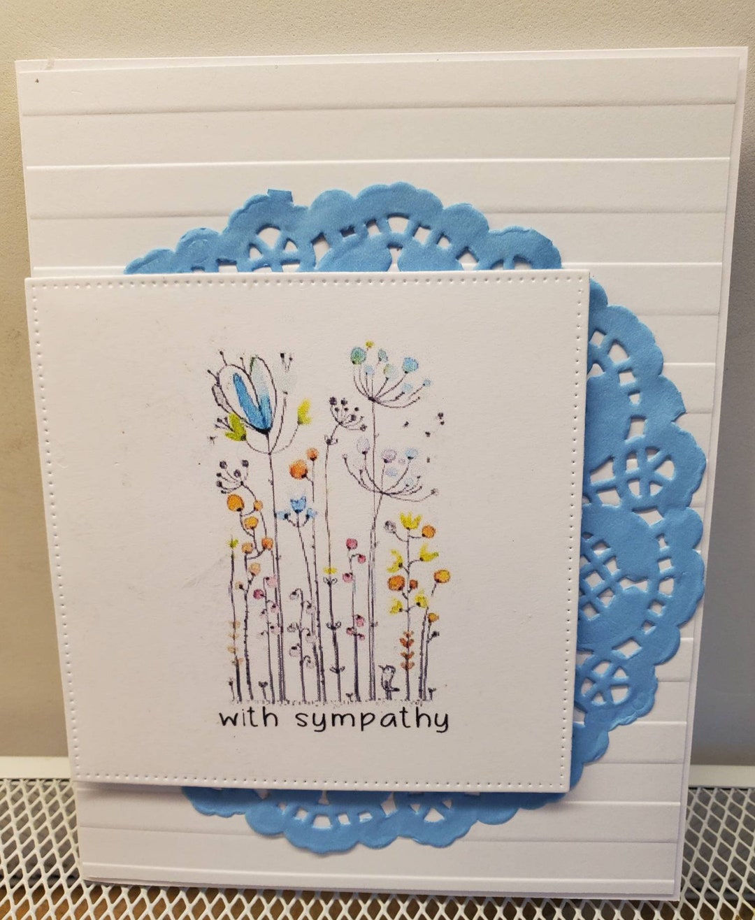 Hand Made Die Cut Sympathy Card. Grief. Mourning a Loss. Bereavement. Thinking of You
