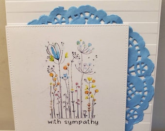 Hand Made Die Cut Sympathy Card.  Grief. Mourning a Loss. Bereavement. Thinking of You. Encouragement