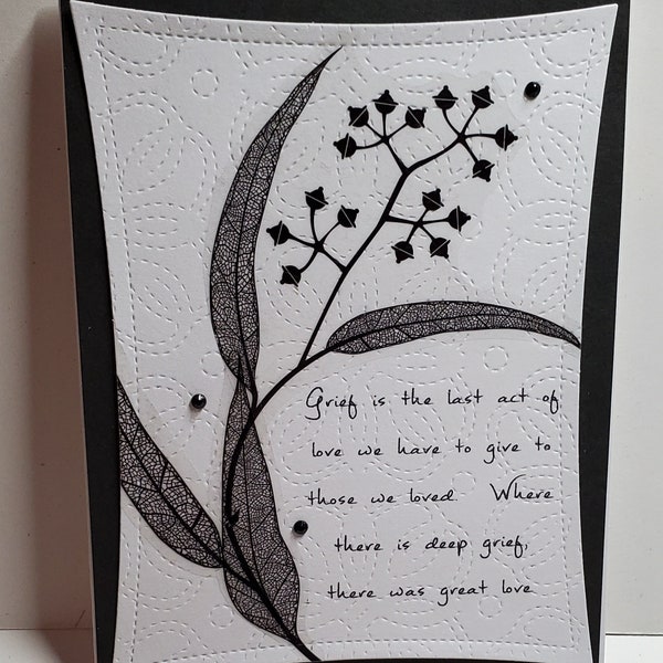 Handmade Sympathy Card. Bereavement. Grief. Loss of a Loved One. Thinking of You. Just Because. Encouragement.