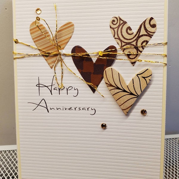 Handmade Anniversary Card. Congratulations. Wedding Anniversary. Greeting Card. Unisex. For Him. For Her.