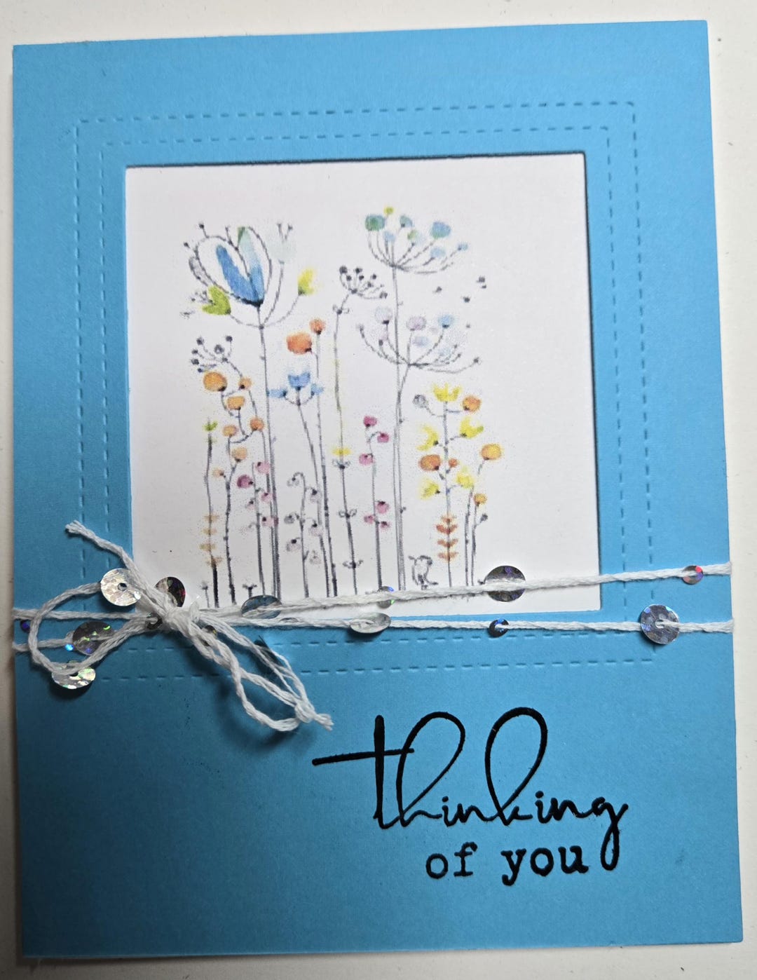 Handmade Thinking of You Card, Just Because, Floral .friendship. Unisex ...