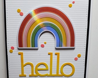 Rainbows .Handmade Friendship Card. Thinking of You. Just Because. Blank Card. Thank You. For Her. For Him.  Hello.