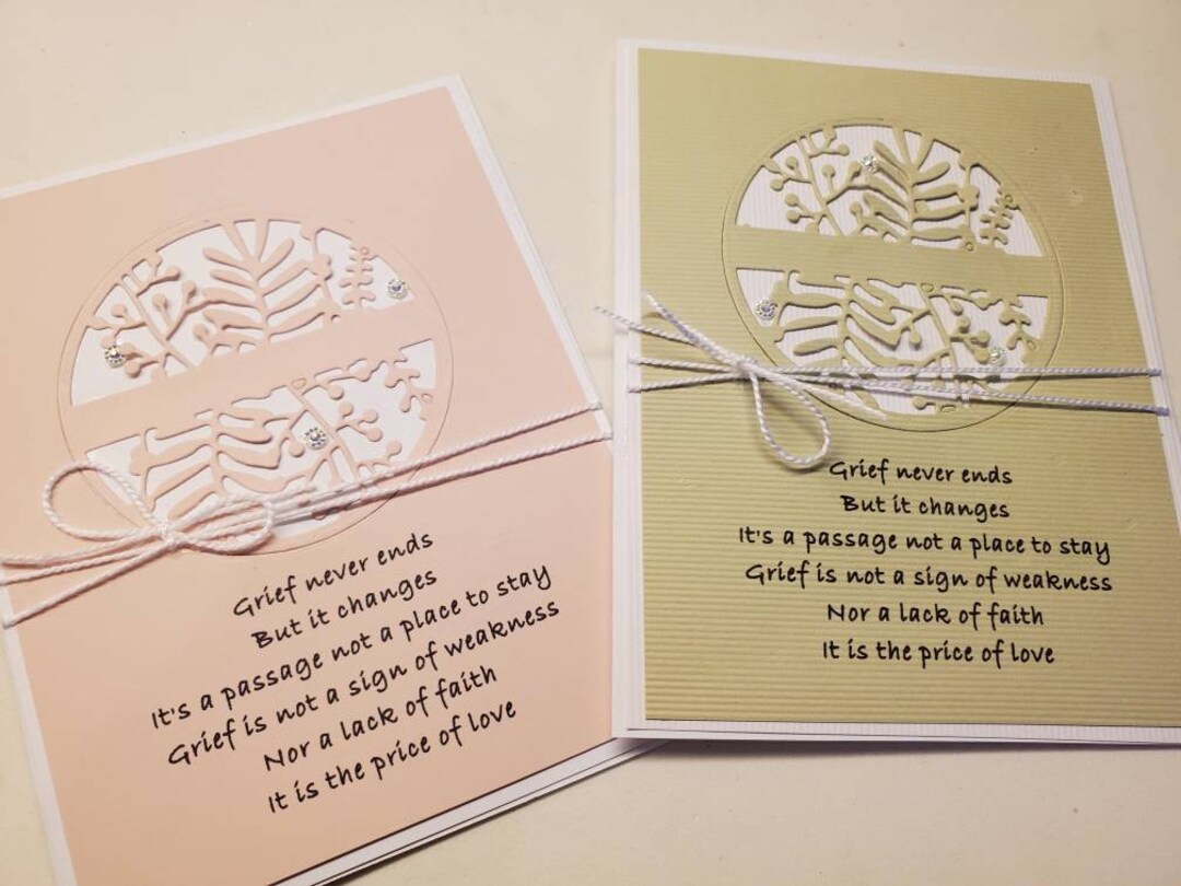 Hand Made Die Cut Sympathy Card. Grief. Mourning a Loss. Etsy