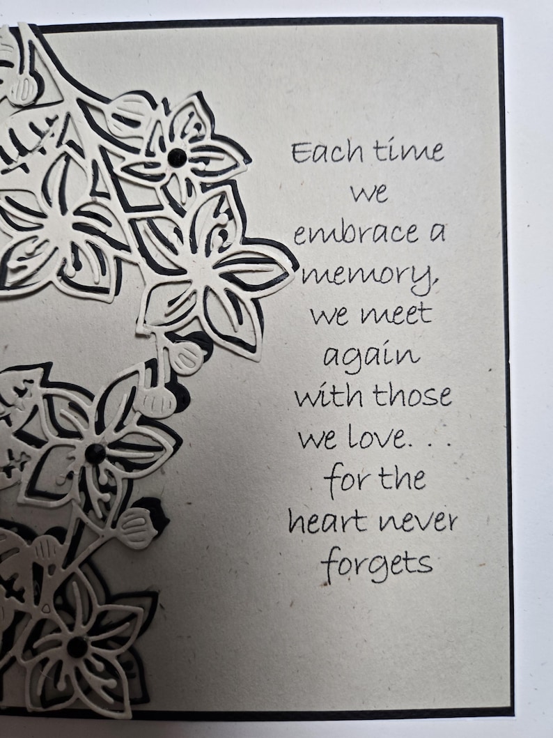 Hand Made Die Cut Sympathy Card. Grief. Mourning a Loss. Bereavement. Thinking of You. Encouragement image 3