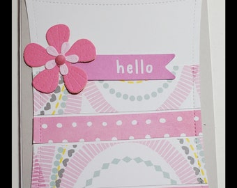 Handmade  Friendship Card. . For Her. Just Because. Thinking of You.  Hello. Girlfriend. BFF. Bestie