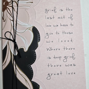 Handmade Sympathy Card. Bereavement Grief.  Thinking of You. Encouragement Mourning.  Condolences.