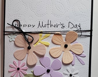 Mothers Day Card. Handmade.For Her.  Feminine.  Floral. Mom. Mother.