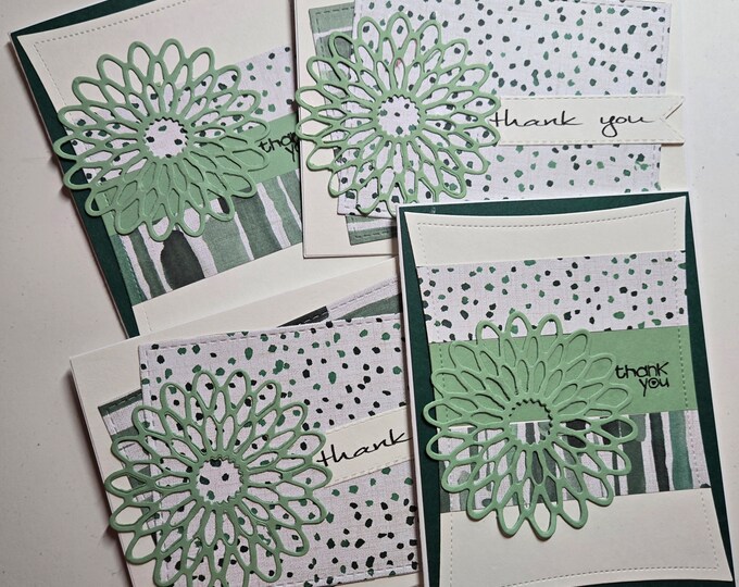 Set of 4 Handmade Thank You Cards. Gratitude. Thankful. Unisex. Thank ...