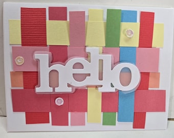 Handmade  Friendship Card. For Him.  For Her. Unisex.  Just Because. Thinking of You.  Hello. Bright