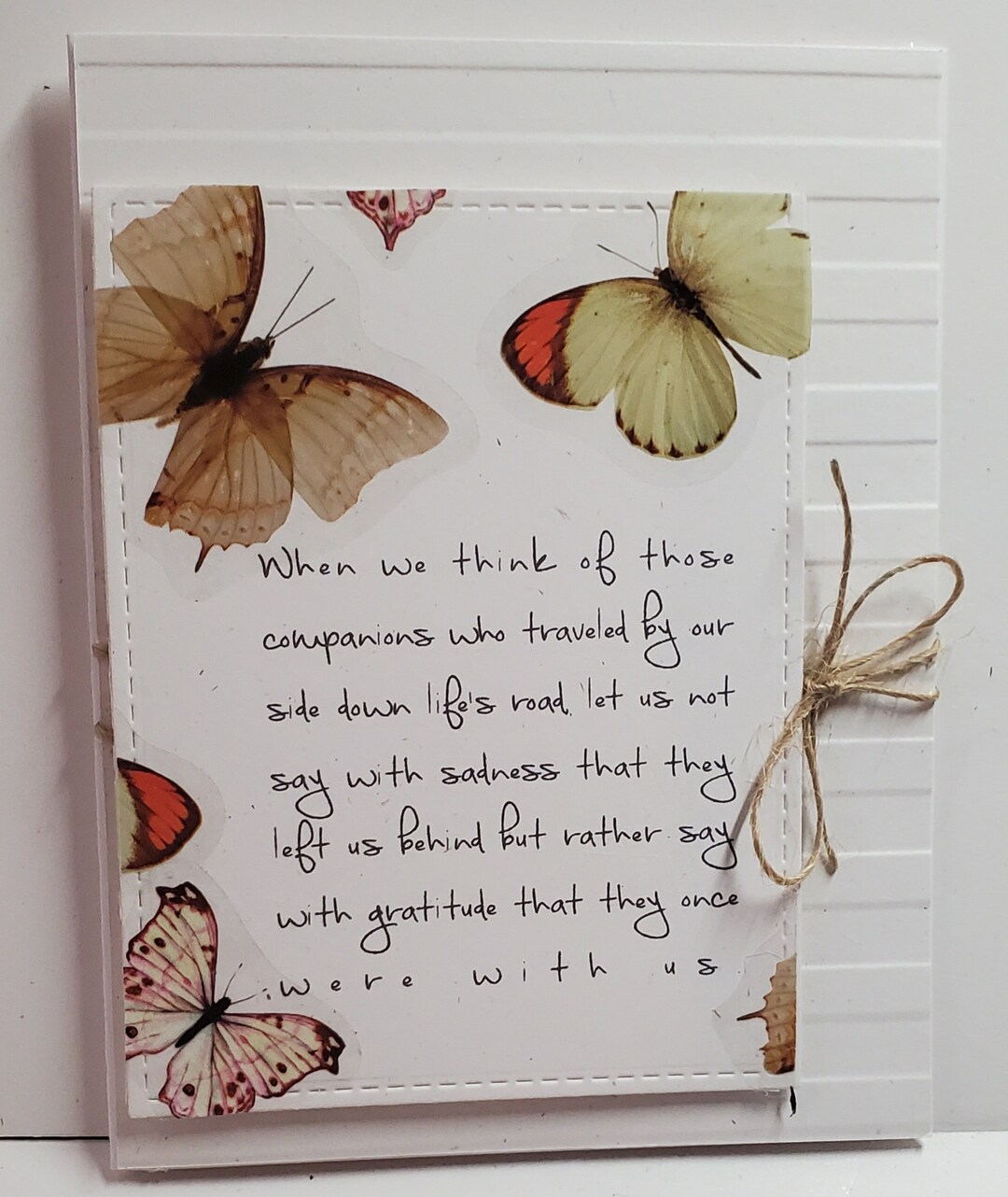 Hand Made Die Cut Sympathy Card. Grief. Mourning a Loss. Bereavement. Thinking of You