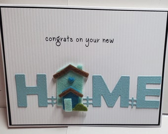 Handmade New home Card. For Him. For Her. Unisex. Congratulations. Family. Housewarming. Whimsical