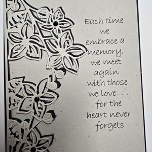 Hand Made Die Cut Sympathy Card. Grief. Mourning a Loss. Bereavement. Thinking of You. Encouragement image 2