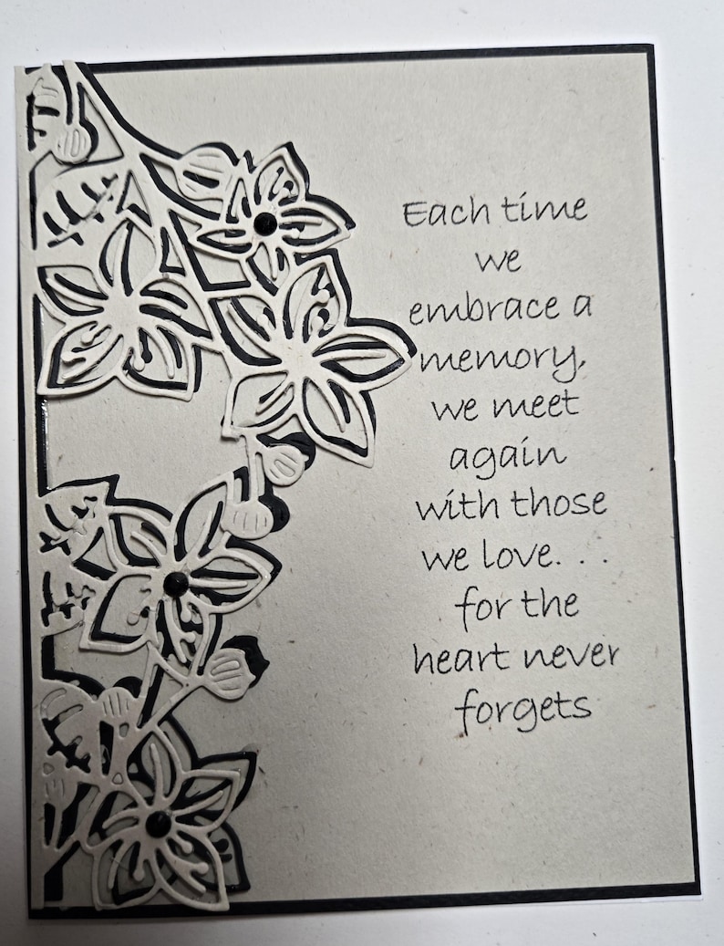 Hand Made Die Cut Sympathy Card. Grief. Mourning a Loss. Bereavement. Thinking of You. Encouragement image 2