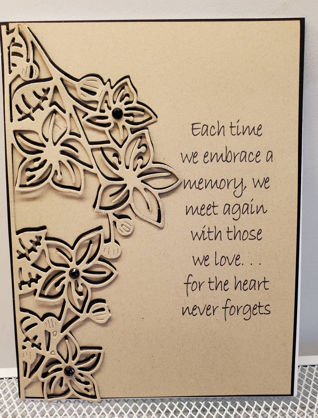 Hand Made Die Cut Sympathy Card. Grief. Mourning a Loss. Bereavement. Thinking of You