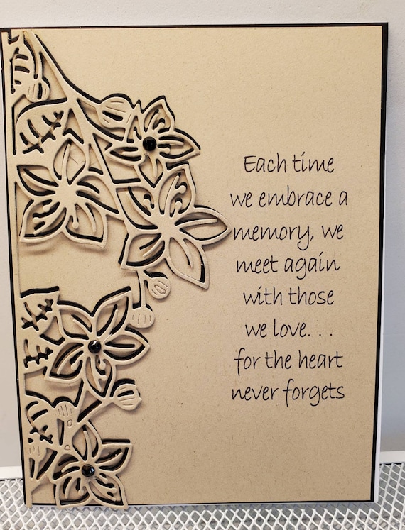 Hand Made Die Cut Sympathy Card. Grief. Mourning a Loss. Etsy