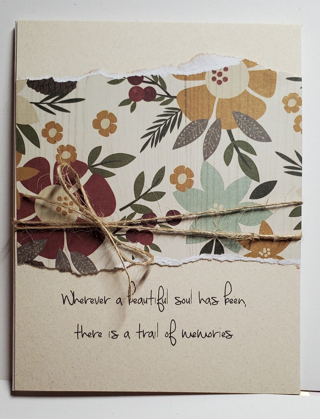 Hand Made Die Cut Sympathy Card. Grief. Mourning a Loss. Bereavement. Thinking of You