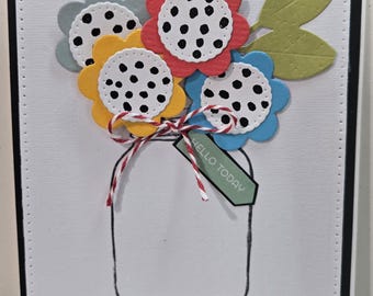 Handmade  Friendship Card.  Unisex. Whimsical. Just Because. Children. Hello. Thinking of You. For Her.  For Him.