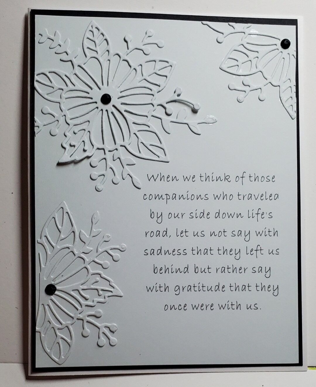 Hand Made Die Cut Sympathy Card. Grief. Mourning a Loss. Bereavement