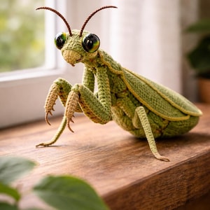 Praying Mantis PDF Crochet Pattern, Realistic Insect Amigurumi Tutorial, English & German