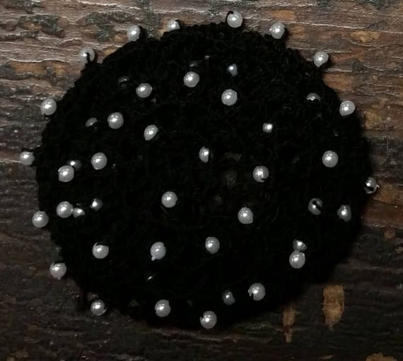 Beaded Hair Bun Cover In Cotton Crochet Thread With Beads On Etsy