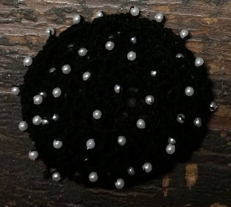 Beaded Hair Bun Cover In Cotton Crochet Thread With Beads On Etsy