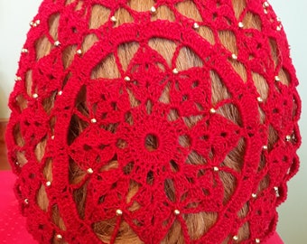 Berka II Beaded Snood in Cotton Beaded Every Row