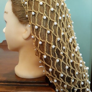 Cinderella II Snood - Beaded Every Row in Metallic Combination thread-XLong 12&quot; Length