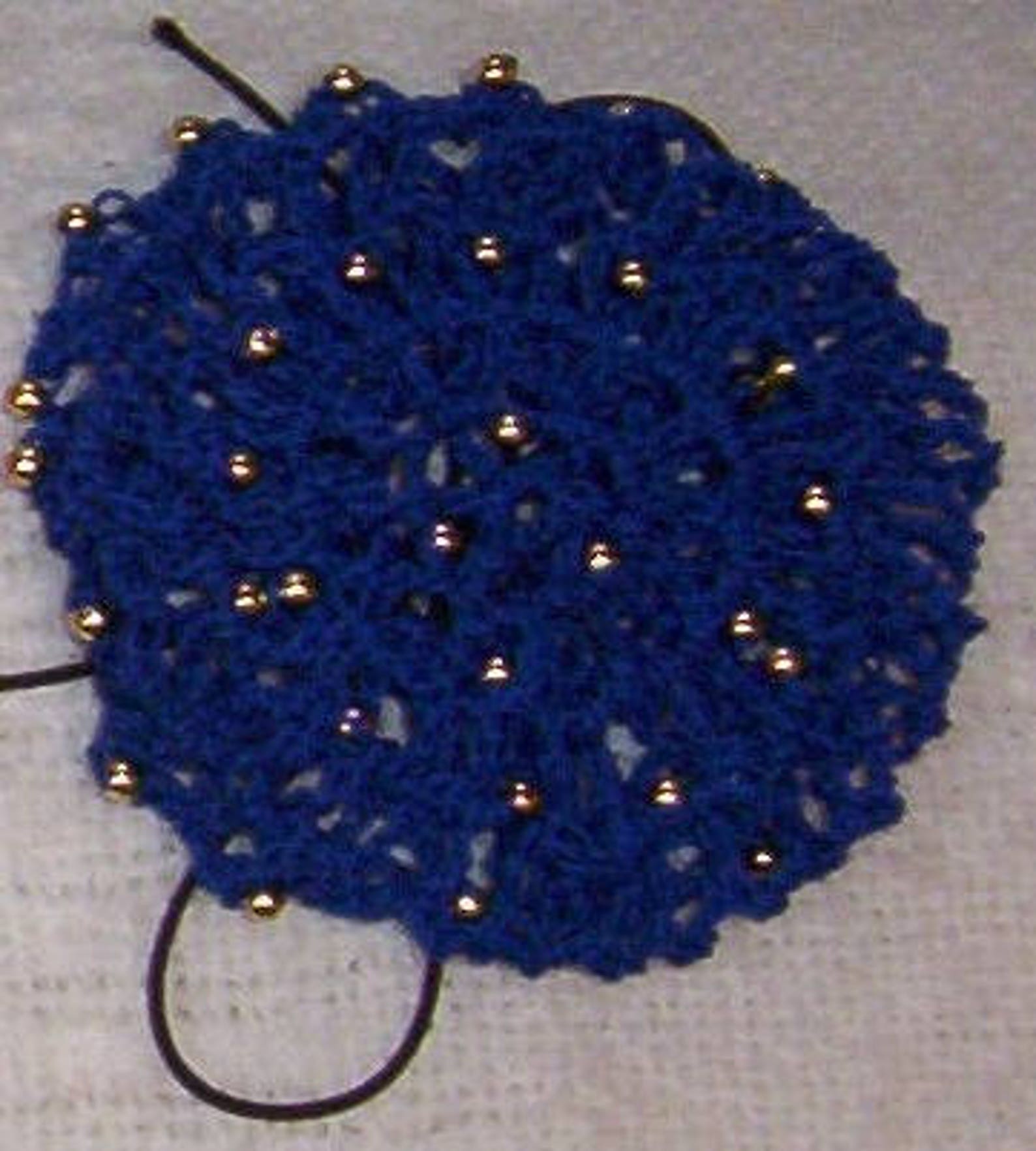 Beaded Hair Bun Cover in Cotton Crochet Thread With Beads on Etsy