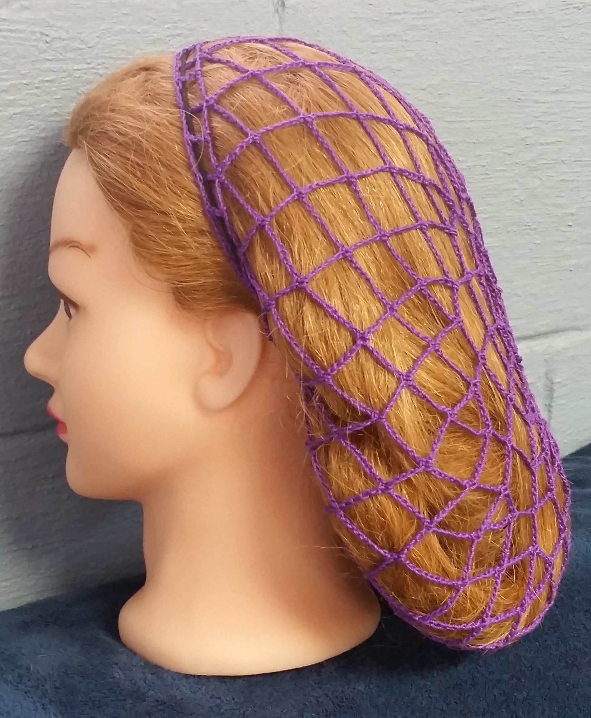 Net Pattern Cotton Hair Snood in Standard Length