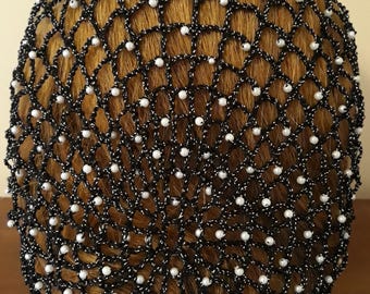 Cinderella II Snood - Beaded Every Row in Metallic Combination thread- Standard 8" Length