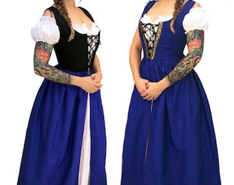 Irish Renaissance Dresses in Cotton Blend-Reversible