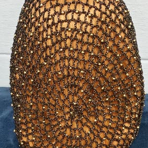 Cotton/Metallic Combination Snood with Beads on alternating rows in 10&quot; Length