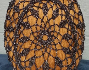 Wheat Cluster Snood in Cotton/Metallic Combination Thread