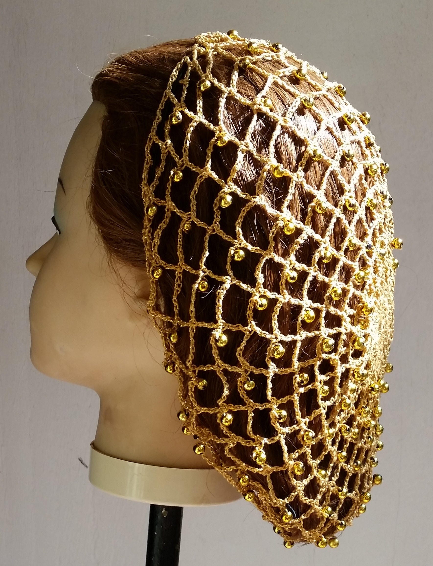 Cinderella Snood Pattern - Beaded Every Row in Metallic Combination  thread-Standard 8 Length