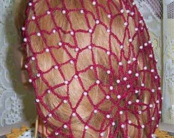 Net Beaded Hair Snood in Basic 8" Length