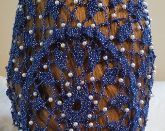 Wheat Cluster Snood Pattern - Beaded Every Row in Metallic Combination thread-Long 10" Length