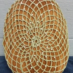 Open Weave Beaded Hair Snood Beaded on alternating rows