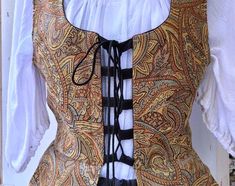Brocade Renaissance Bodice: Paisley Pattern-2 Sizes