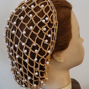 Ever After Replica Snood - Beaded Every Row in Metallic Combination thread-Standard 8&quot; Length