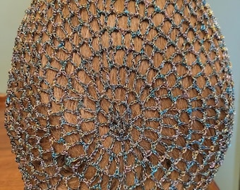 LIMITED AVAILABILITY: All Metallic Thread Hand made Hair Snood in standard length